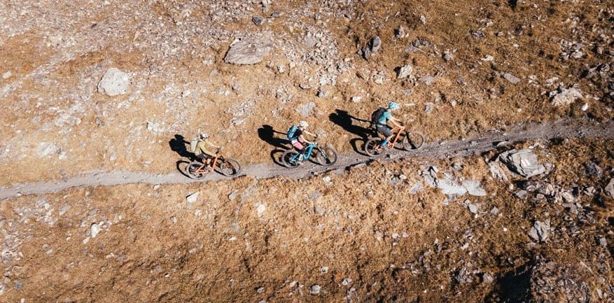 A skinny, balcony singletrack trail