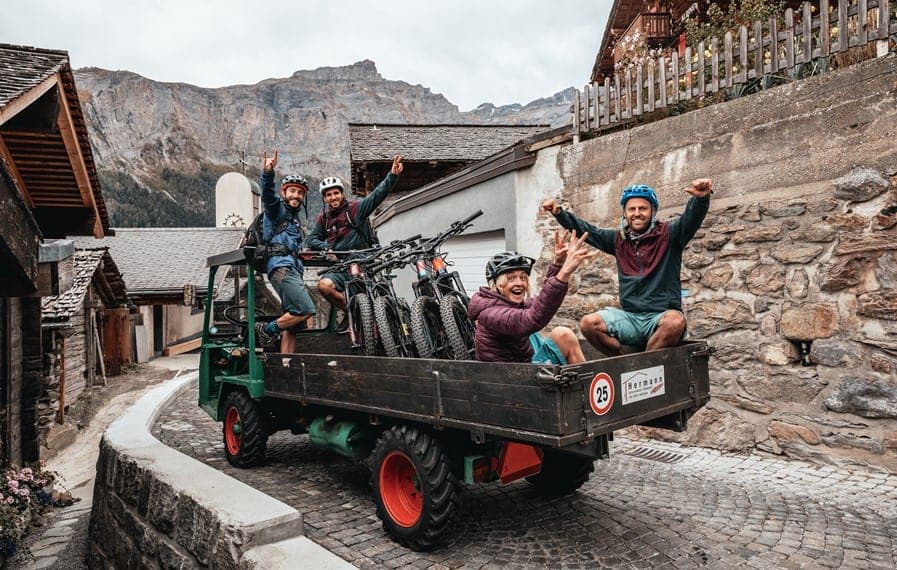 MTB shuttles through Swiss Villages and up to the mountains