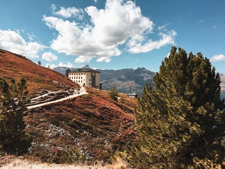 The Historic Weisshorn Hotel standing above 2,000 metres